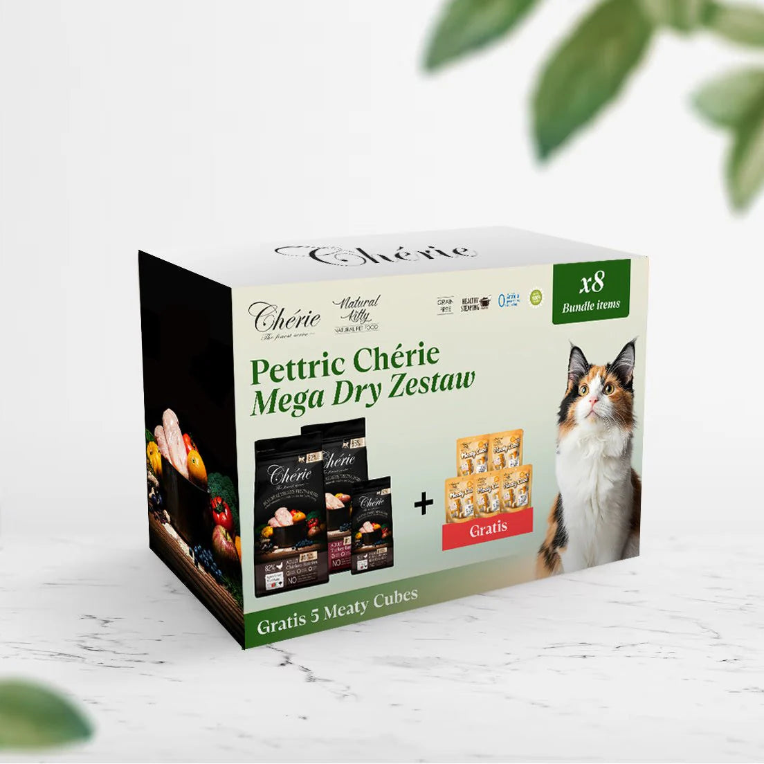 Chérie Mega Dry Set + Free 5 Meaty Cubes