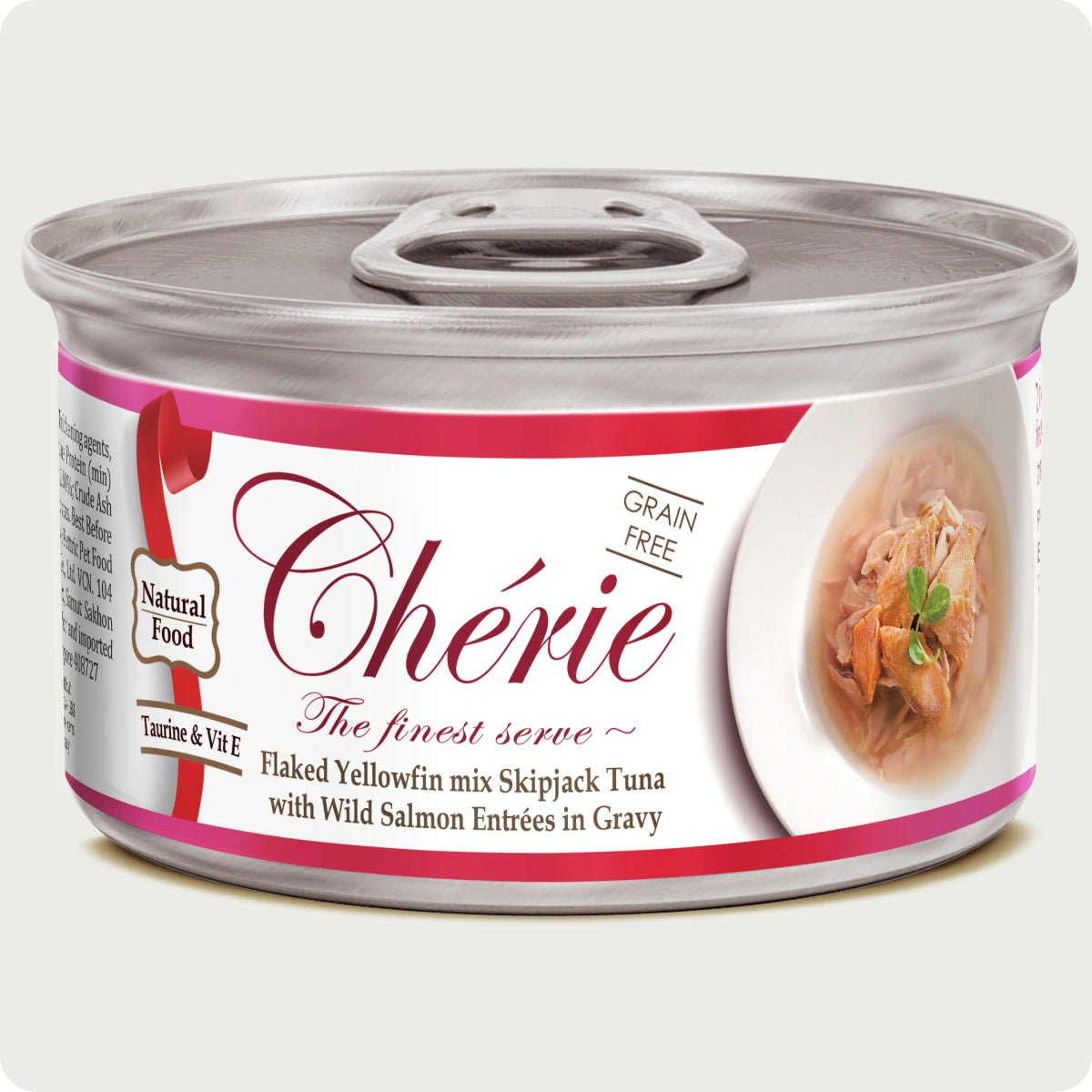 Chérie Signature Gravy Tuna in Gravy adding Salmon 80g.