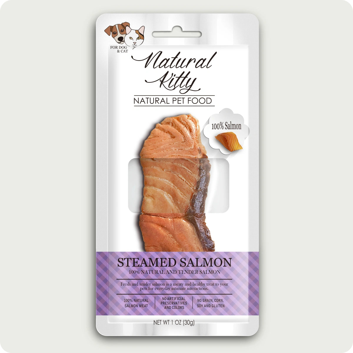 Filetti di gattino naturale Salmone al vapore
