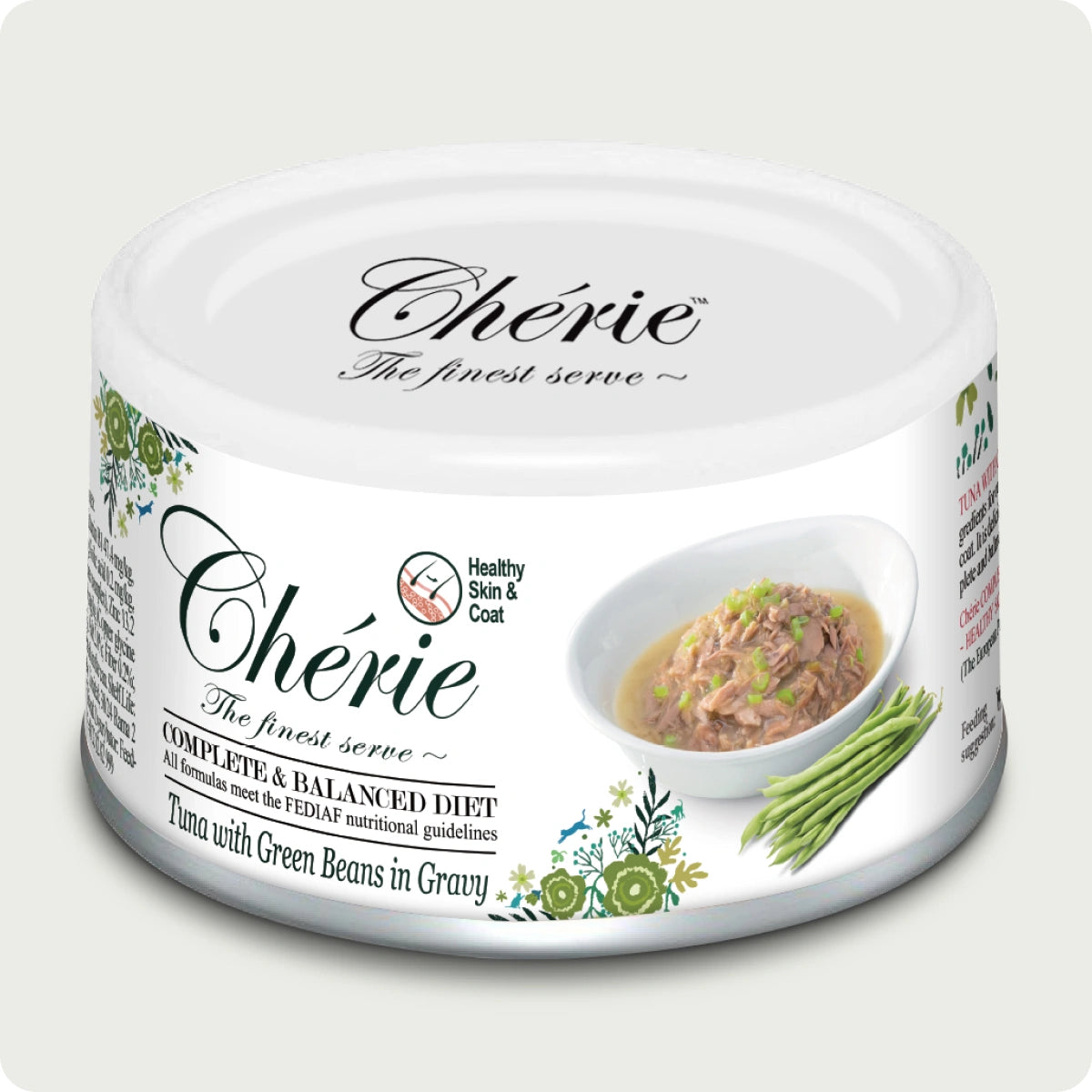Chérie Complete & Balanced diet Tuna with Green Beans in Gravy 80g.