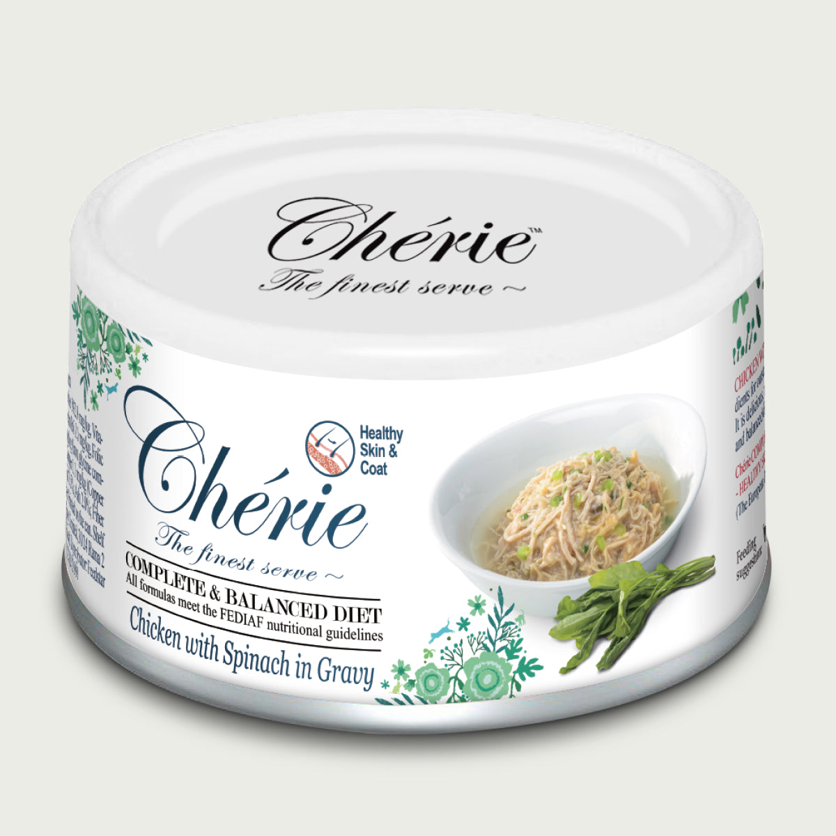 SET | Chérie Special Diet Wet Food Chicken with Spinach 80g. + 1 Free Fillet