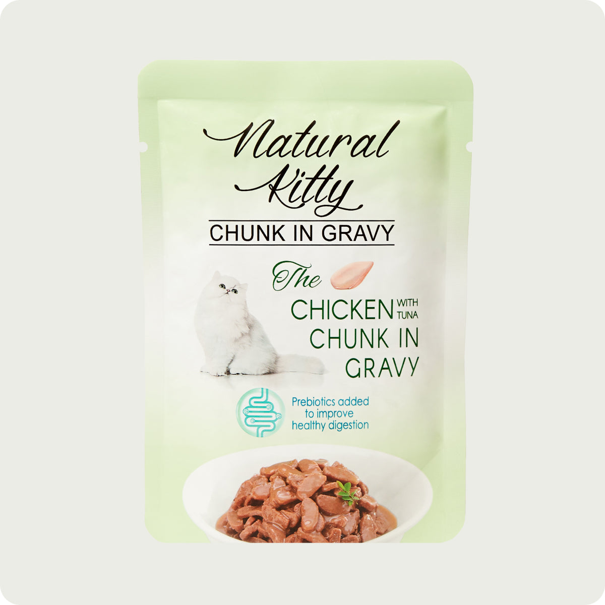 Pollo al naturale con tranci di tonno in salsa gravy