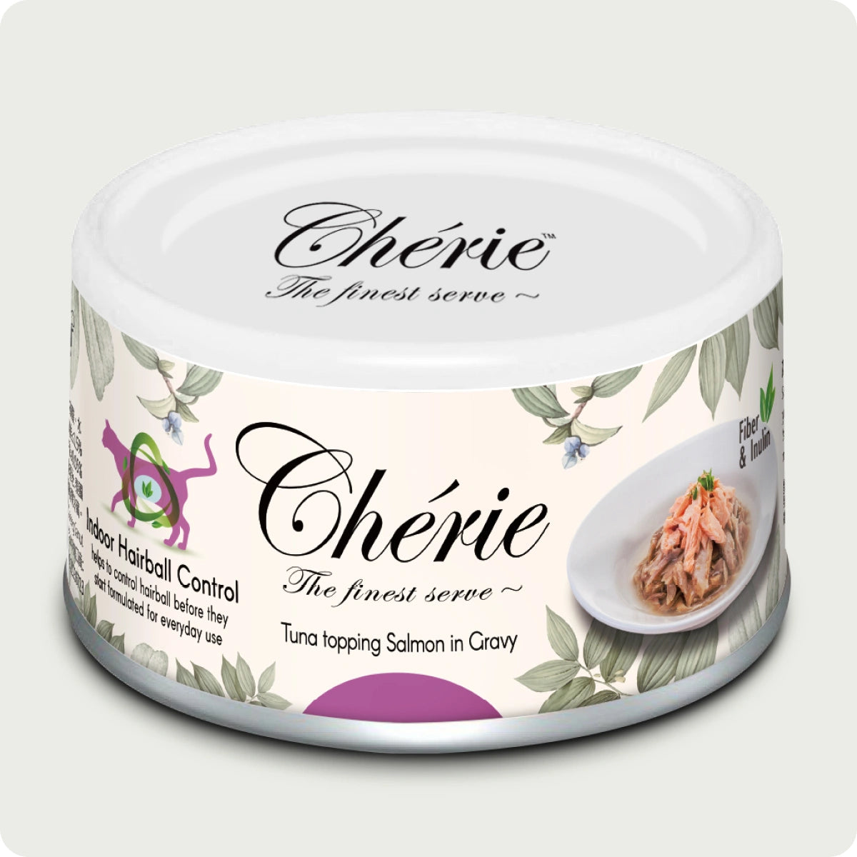 Chérie Hairball Control Tuna topping salmon in gravy 80g.