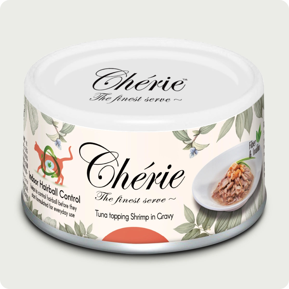 Chérie Hairball Control Tuna topping shrimp in gravy 80g.