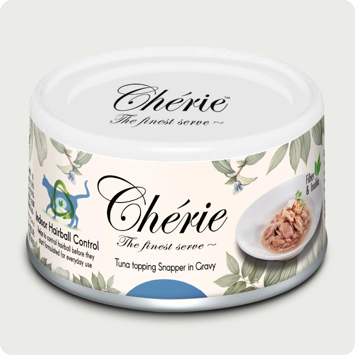 Chérie Hairball Control Tuna topping snapper in gravy 80g.