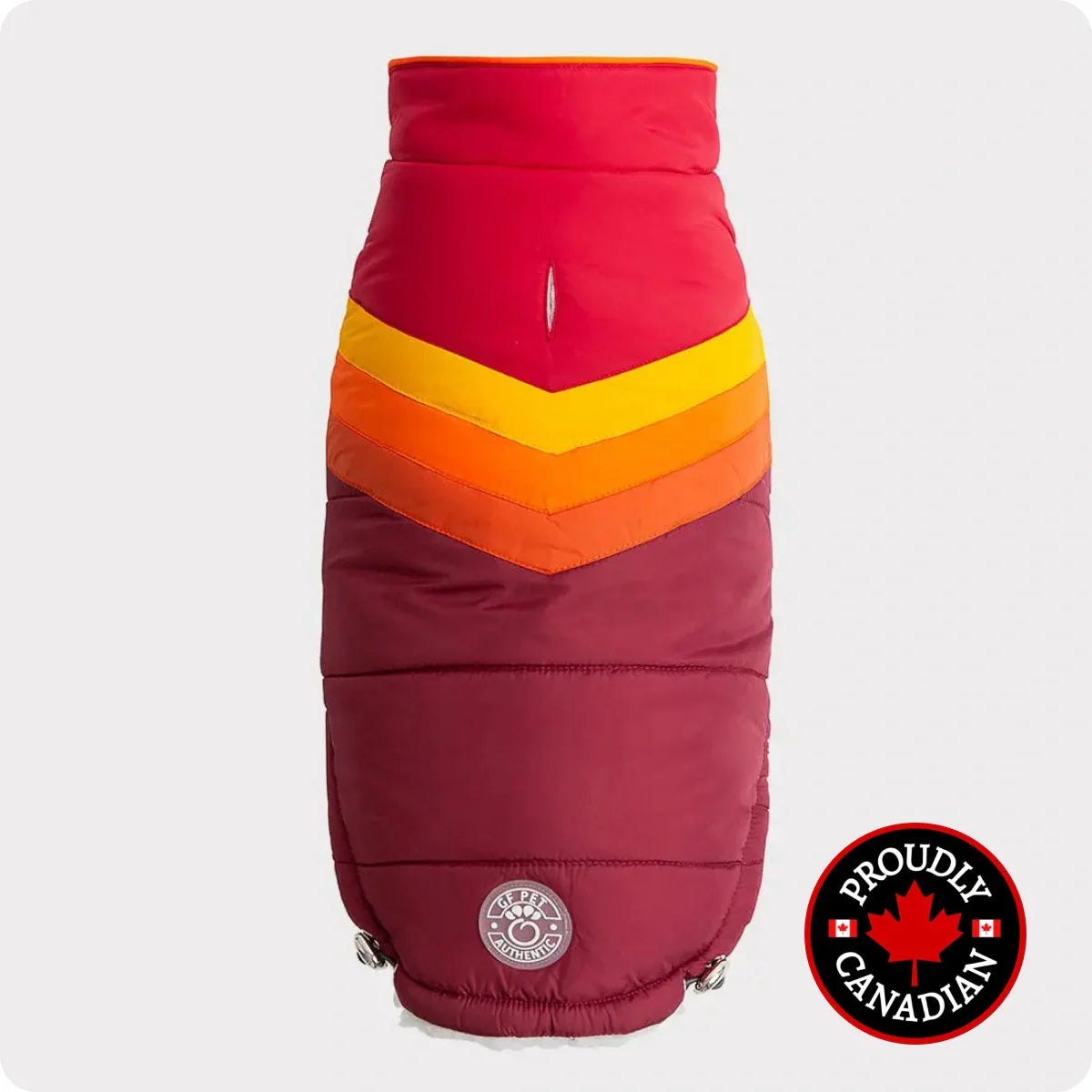 GF PET Summit Puffer Down Jacket for Dogs with Elasto-Fit™, Red, Waterproof and Windproof, Comfortable and Warm