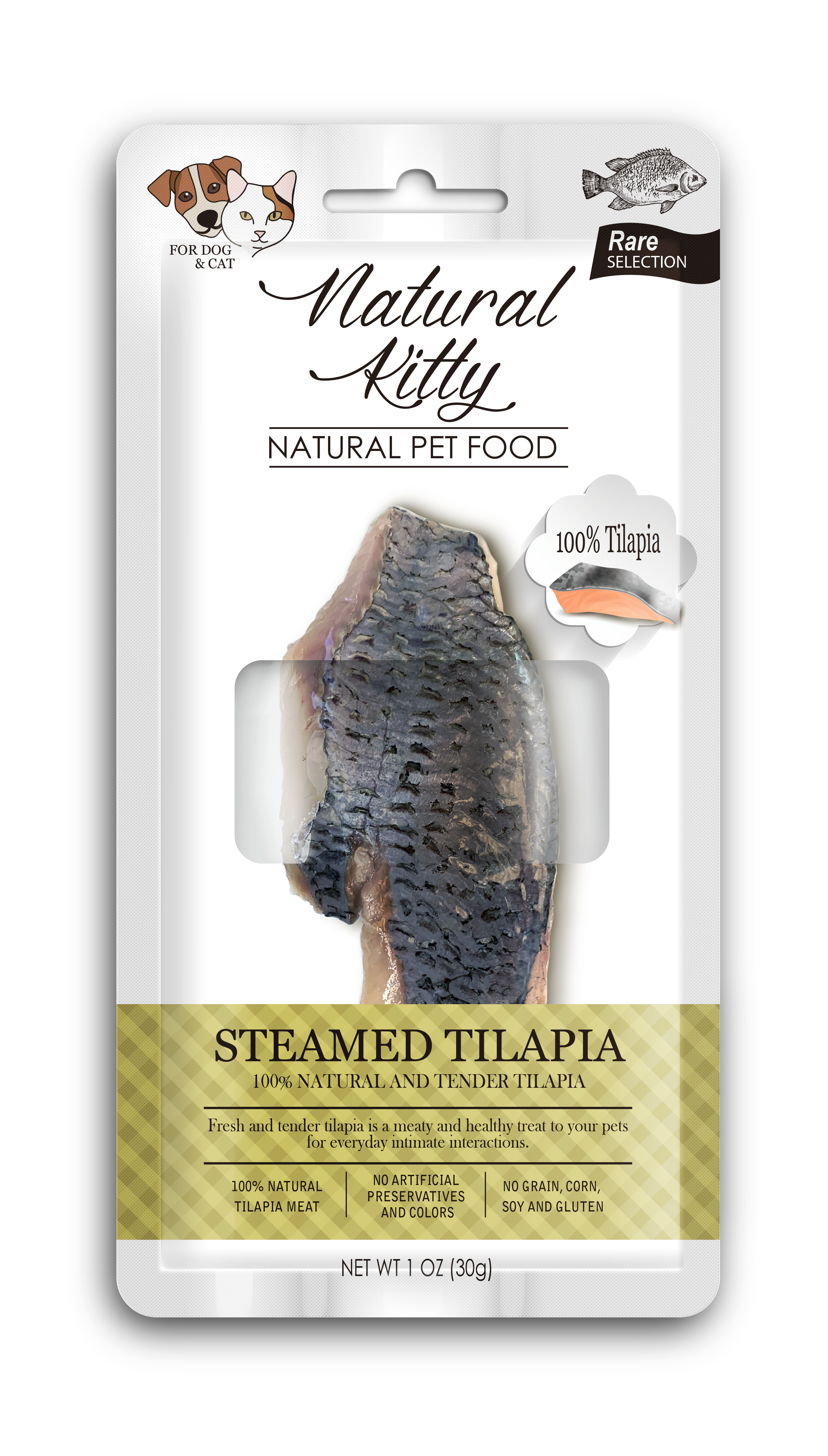 Filetti di gatto naturale Tilapia al vapore