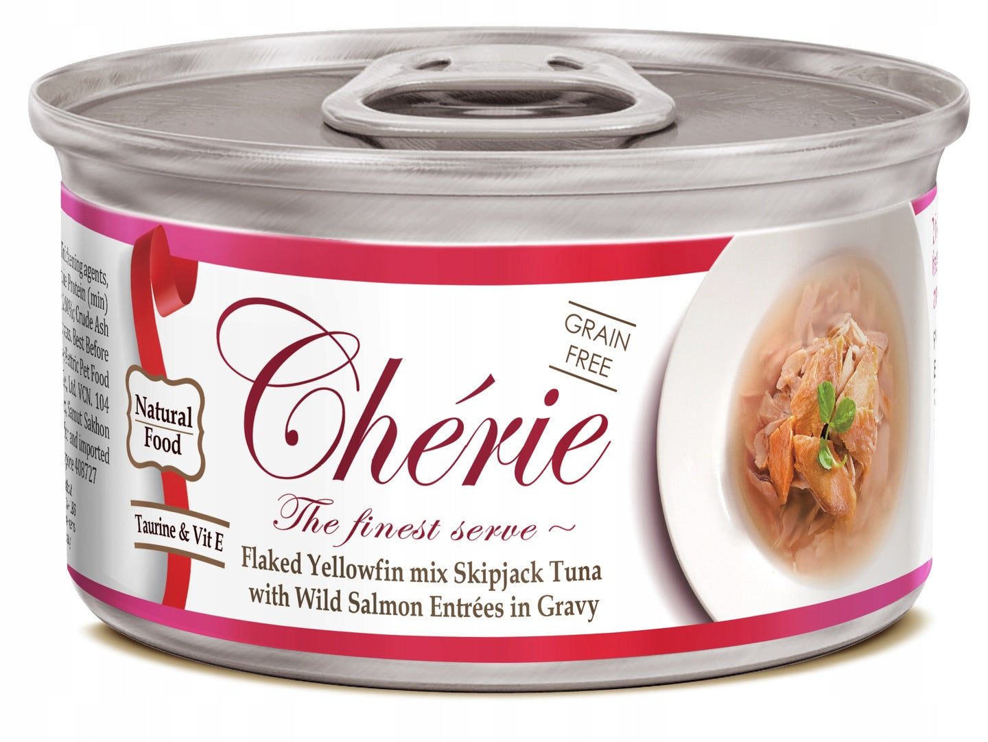 12× Wet food Chérie tuna with wild salmon + 2 Fillets FREE