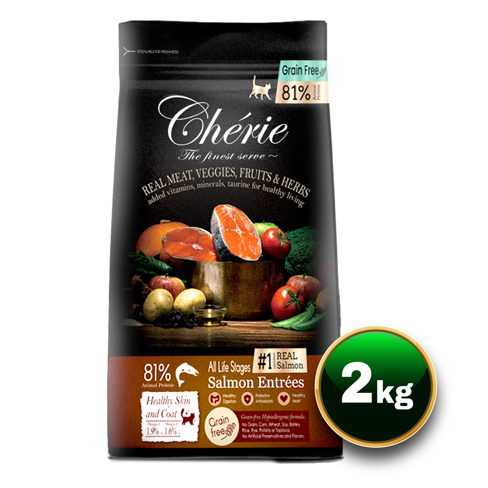 Chérie Dry food Salmon 2kg.