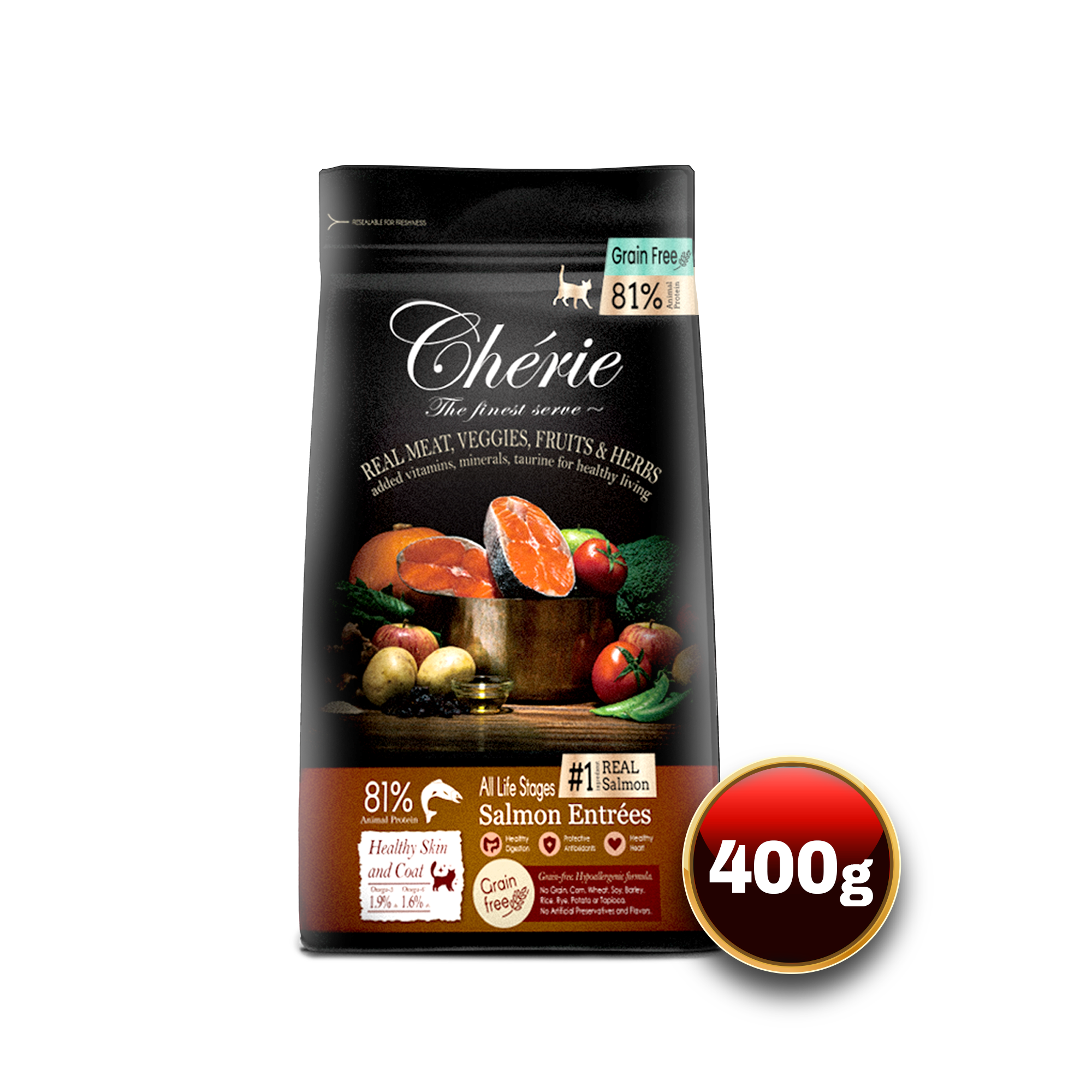 Chérie Dry food Salmon 400g.