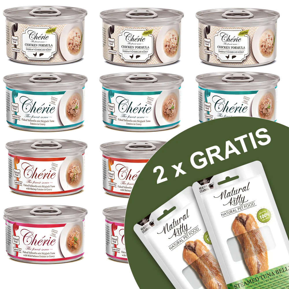 12x MIX of Chérie Flavors First Course + 2 FREE Tuna Fillets